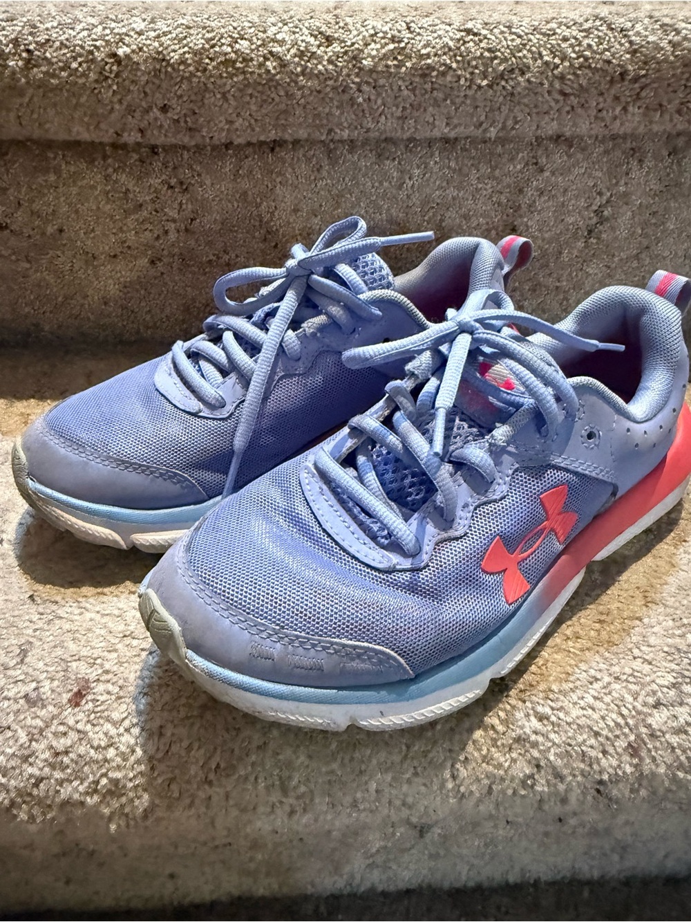 Under Armour Lilac Purple and Coral Kids Sneakers